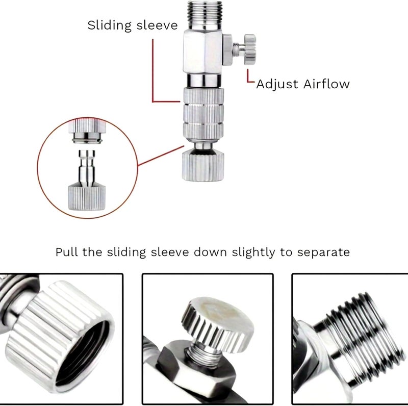 Spedertool 16 Pcs Airbrush Adapter Set, 1/8 and 1/4 Inch Male/Female Connectors, Quick Disconnect - Image 3